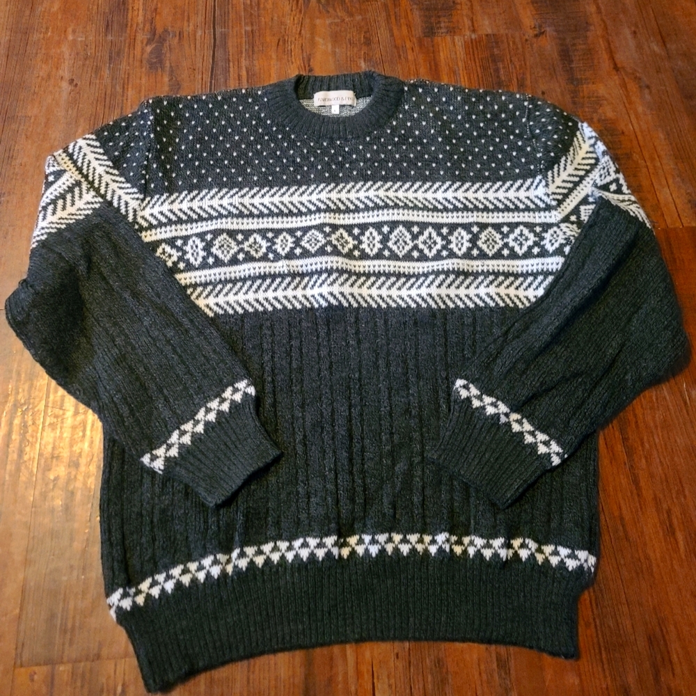 Vintage crew neck sweater men's Large warm